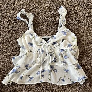 Tiered Floral Strap Top